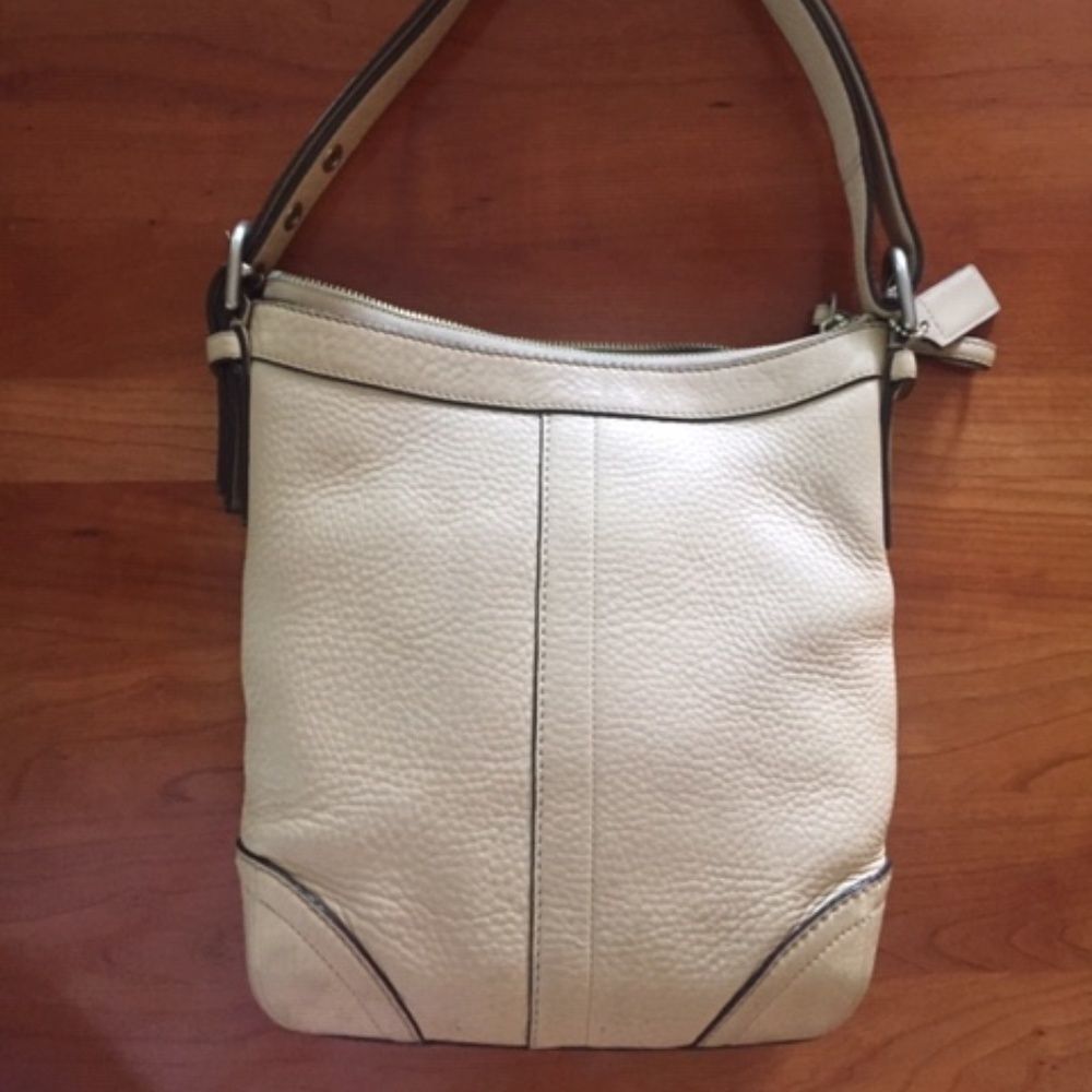Coach bag, pebble, tan leather purse